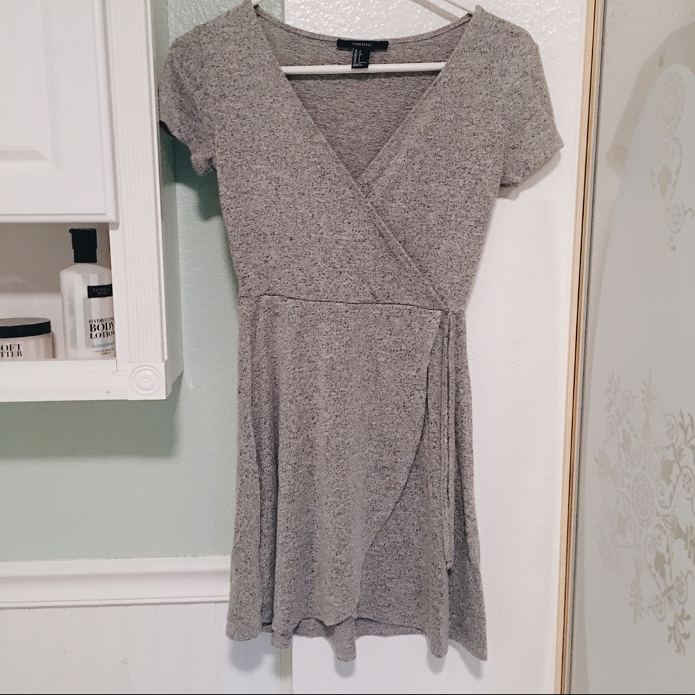 Grey Wrap Dress